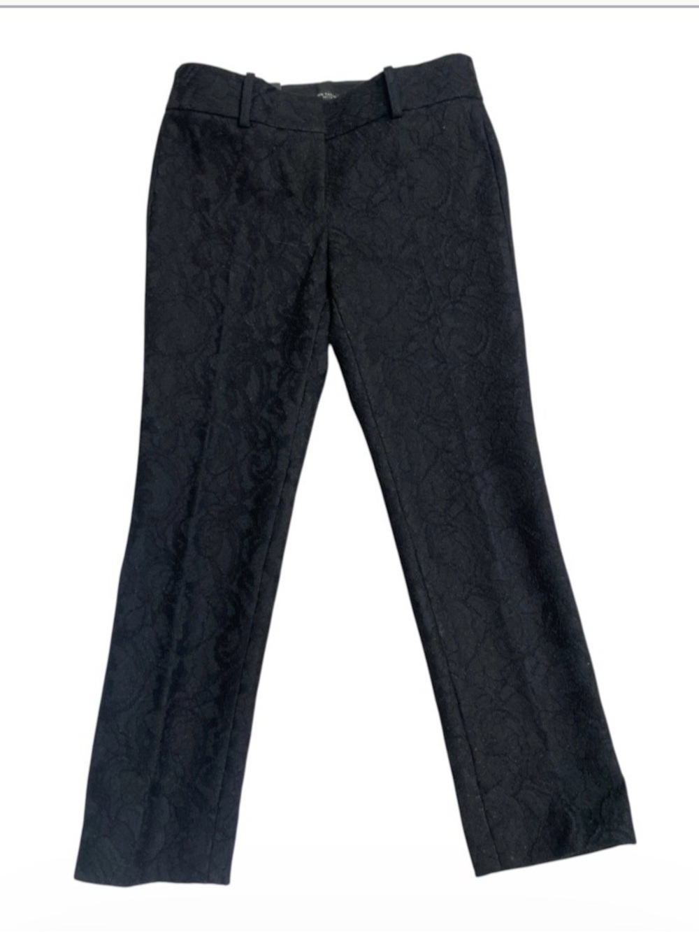 Ann Taylor Black Devin Straight-Leg Lace Ankle Pants